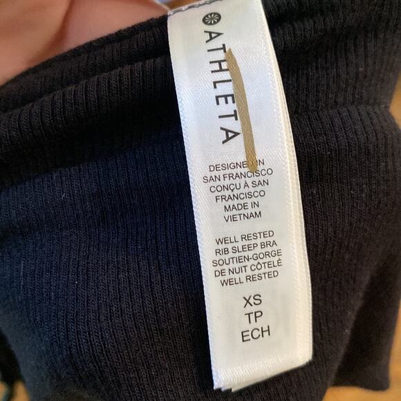 Athleta Well Rested Rib Sleep Bra Black XS - Picture 7 of 8